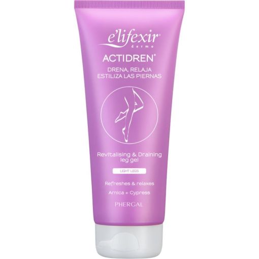 Elifexir Actidren Revitalising & Draining Leg Gel Gel drenante revitalizante y relajante mejora la microcirculaci&oacute;n de las piernas reduciendo rojeces 200 ml