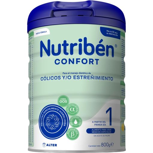 Nutriben Leche Para Lactantes Confort Leche en polvo alivia los s&iacute;ntomas del c&oacute;lico y estre&ntilde;imiento del lactante partir de primer d&iacute;a 800 gr