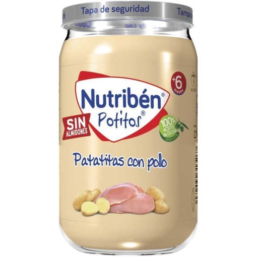Nutriben Potitos Pollo Con Patatitas Tarrito 100% aceite de oliva sin sal ni az&uacute;cares a&ntilde;adidos a partir de 6 meses 235 gr