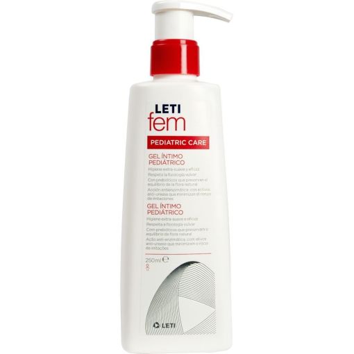 Leti Fem Pediatric Care Gel &Iacute;ntimo Pedi&aacute;trico Gel de higiene &iacute;ntima extrasuave con activos hidratantes y emolientes hasta los 12 a&ntilde;os 250 ml