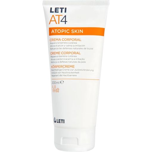Leti At4 Atopic Skin Crema Corporal Crema corporal hidratante y suavizante alivia el picor protege y refuerza la microflora 200 ml
