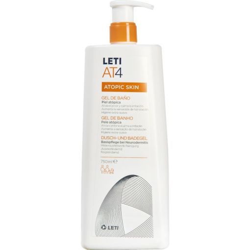 Leti At4 Atopic Skin Gel De Ba&ntilde;o Dermograso Gel de ducha con una base lavante extrasuave para limpiar sin irritar la piel 750 ml