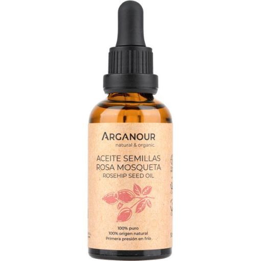 Arganour Aceite Semillas Rosa Mosqueta Aceite esencial de rosa mosqueta 100% natural 50 ml