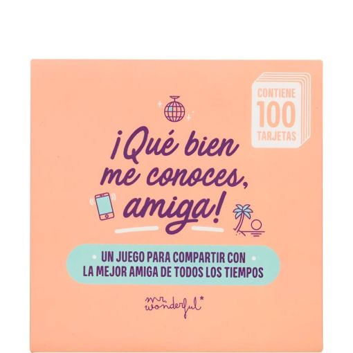 Mr. Wonderful Juego De Cartas ¡que Bien Me Conoces, Amiga! Juego de cartas para disfrutar de un gran rato con tus amigas lleno de muchas risas 100 tarjetas