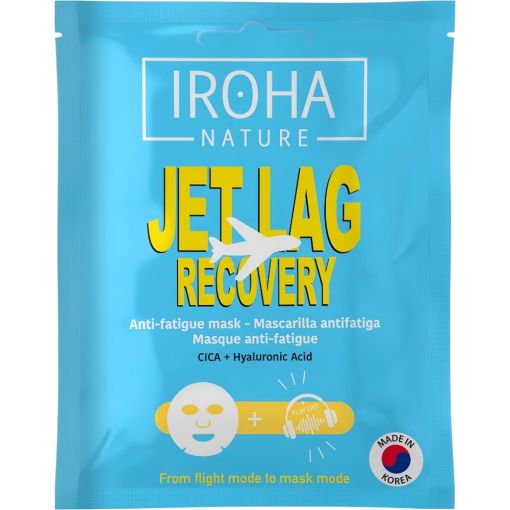 Iroha Nature Jet Lag Recovery Mascarilla Antifatiga Mascarilla facial energizante y antifatiga dise&ntilde;ada para cuidar la piel durante o despu&eacute;s de un vuelo