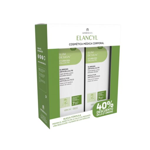 Elancyl Sliming Anticellulite Duplo Formato Especial Crema adelgazante anticelulitis proporciona un efecto alisador inmediato 2x200 ml