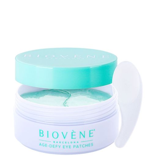 Biovène Age-Defy Under Eyes Patches Parches de hidrogel para contorno de ojos refresca revitaliza y reduce hinchazón con tripéptidos 60 uds