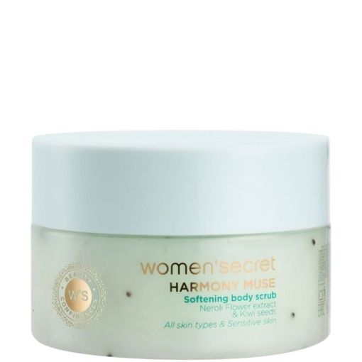 Women'Secret Beauty Confidences Harmony Muse Softening Body Scrub Exfoliante corporal renueva y suaviza con semillas de kiwi y extracto de flor de nerol&iacute; 200ml