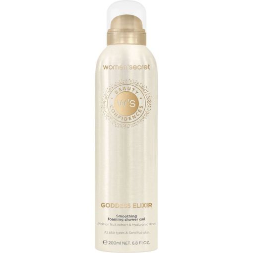 Women'Secret Beauty Confidences Goddess Elixir Smoothing Foaming Gel Gel de ducha limpia suavemente con extracto de fruta de la pasión y ácido hialurónico 200ml