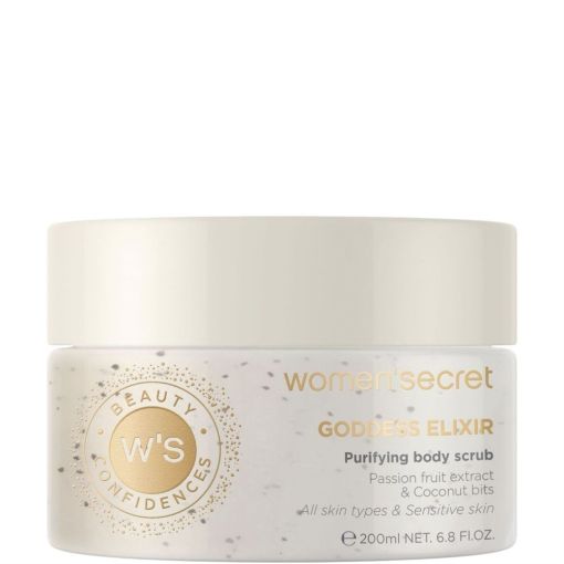 Women'Secret Beauty Confidences Goddess Elixir Purifying Body Scrub Exfoliante corporal renueva y alisa con part&iacute;culas de coco y extracto de fruta de la pasi&oacute;n 200ml