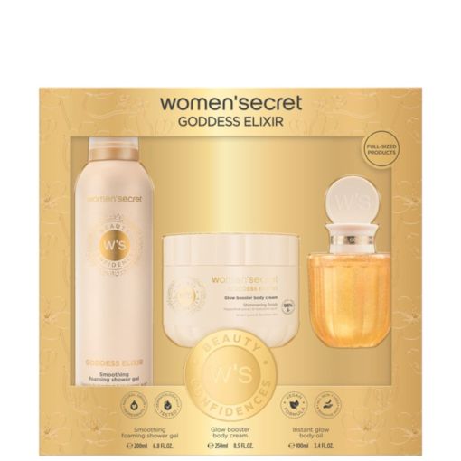 Women'Secret Beauty Confidences Goddess Elixir Estuche Rutina de baño tranquilizante ofrece bienestar serenidad y gran aroma a flor de cerezo y leche de almendra