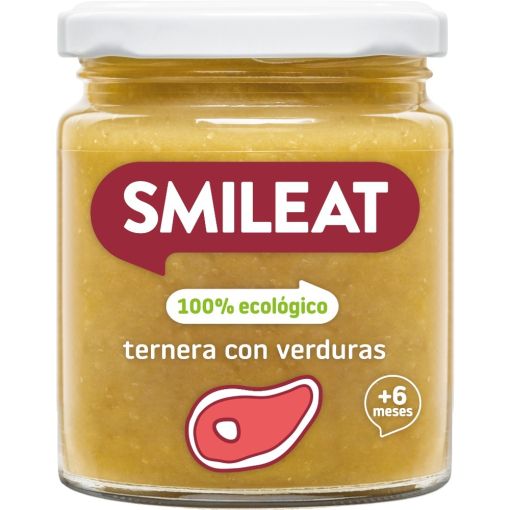 Smileat Tarrito Ternera Con Verduras Tarrito sin gluten ni az&uacute;car elaborado con ingredientes ecol&oacute;gicos para un crecimiento sano a partir de 6 meses 230 gr