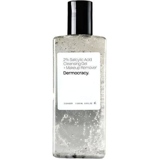 Dermocracy 2% Salicylic Acid Cleansing Gel+Makeup Remover Gel limpiador desmaquillante limpia en profundidad y regula exceso de sebo con ácido salicílico 200 ml