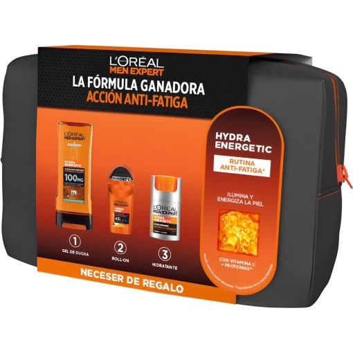 L'Oreal Men Expert Hydra Energetic  Neceser Tratamiento facial antifatiga combate ojeras y tono apagado con vitamina c y prote&iacute;nas