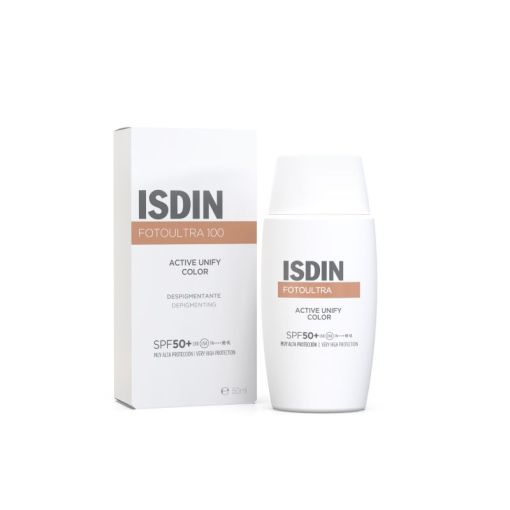 Isdin Fotoultra 100 Active Unify Color Spf 50+ Protección solar con triple acción despigmentante 50 ml