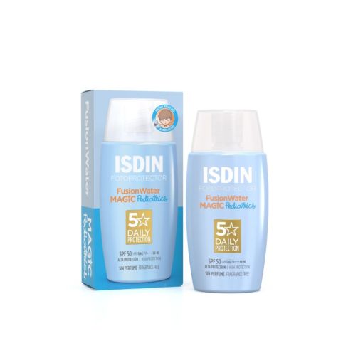 Isdin Fusionwater Magic Pediatrics Fotoprotector Spf 50 Protección solar infantil rápida absorción con vitamina e y dexpantenol 50 ml