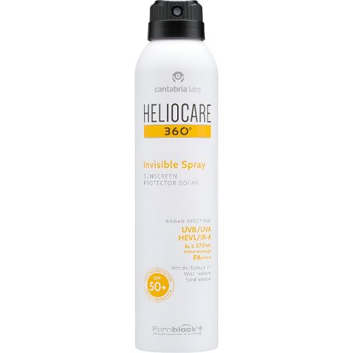 Heliocare 360&ordm; Invisible Spray Protector Solar Spf 50+ Spray solar acabado invisible refrescante de r&aacute;pida absorci&oacute;n y resistente al agua y a la arena 200 ml