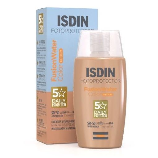 Isdin Fotoprotector Fusionwater Color Spf 50 Protector solar facial con color de rápida absorción para sensación de frescor y acabado sedoso