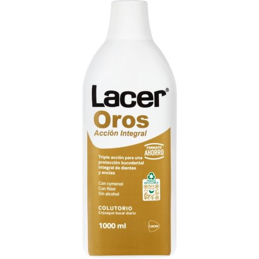 Lacer Oros Acci&oacute;n Integral Colutorio Enjuage bucal triple acci&oacute;n integral anticaries previene el sangrado gingival 1000 ml