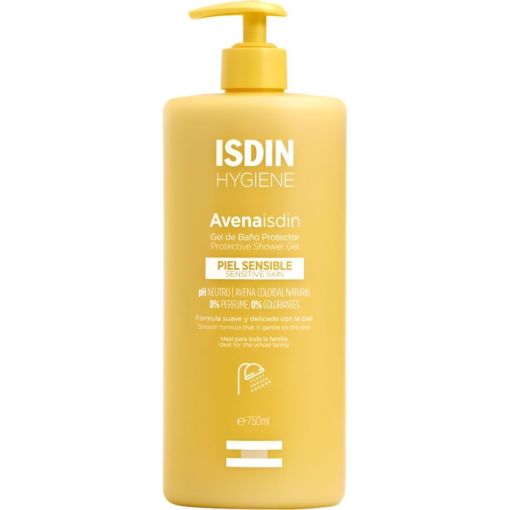 Isdin Hygiene Avenaisdin Gel De Ba&ntilde;o Protector Gel de ducha hidratante y emoliente protege y ayuda a evitar la deshidrataci&oacute;n de la piel sensible 750 ml