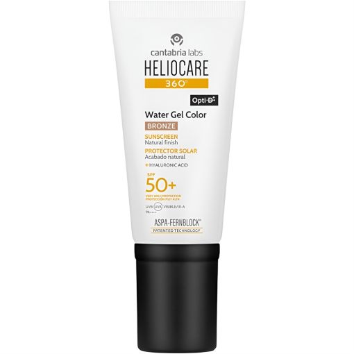 Heliocare 360&ordm; Water Gel Color Protector Solar Spf 50+ Protector solar con color de textura ultraligera previene y corrige hiperpigmentaciones y manchas solares 50 ml