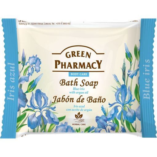 Green Pharmacy Iria Azul Con Aceite De Arg&aacute;n Jab&oacute;n En Pastilla Jab&oacute;n de ducha limpia de forma suave regenerando y renovando la piel con un agradable aroma 100 gr