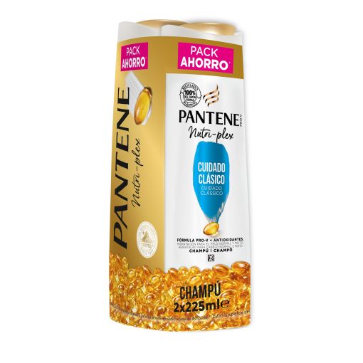 Pantene Nutri-Plex Cuidado Clásico Champú Duplo Pack Ahorro Champú para un cabello bonito sano y con movimiento 2x225ml