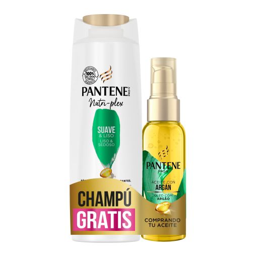 Pantene Pro-V Nutri-Plex Suave &  Liso Champú + Pro V Aceite Argán Pack cabello suave y liso