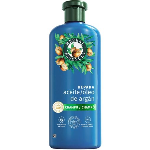 Herbal Essences Aceite De Arg&aacute;n Repara Champ&uacute; Champ&uacute; vegano reparador ofrece vitalidad y frescor con aroma ex&oacute;tico para cabello seco 350 ml