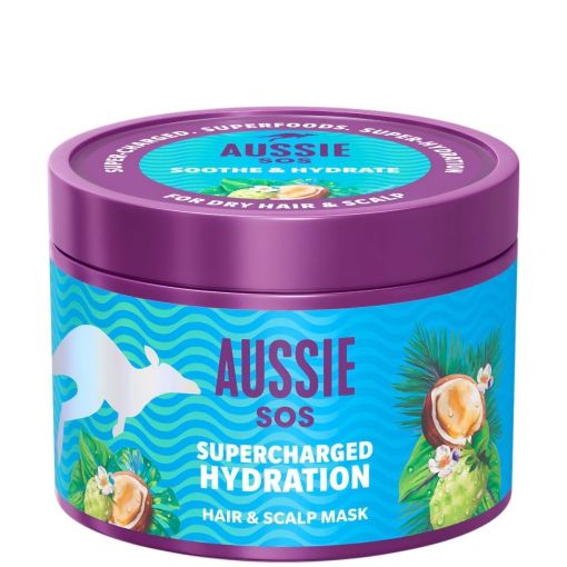 Aussie Sos Supercharged Hydratation Treatment Mascarilla nutritiva de reparaci&oacute;n intensiva para cabello extremadamente seco 500 ml