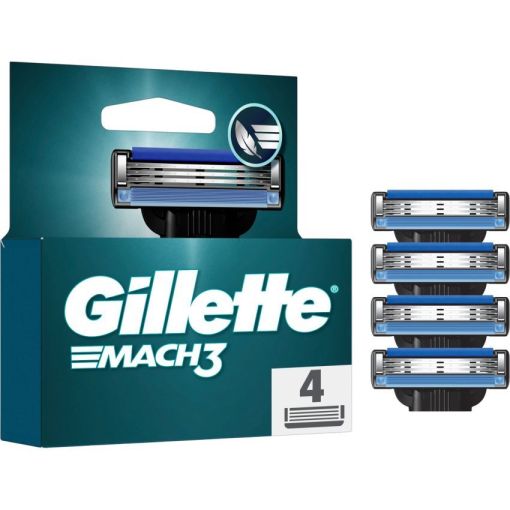 Gillette Mach3 Recambio Maquinilla de afeitar con acero de corte preciso para durar 15 afeitados 4 uds