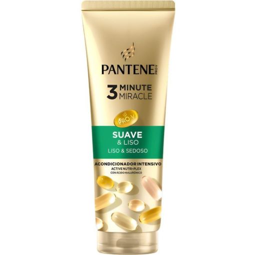 Pantene Pro-V Suave & Liso 3 Minute Acondicionador Intensivo Acondicionador intensivo resultado m&aacute;s fuerte y brillante en 3 minutos para cabello da&ntilde;ado 220 ml