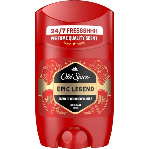 Old Spice Epic Legend Desodorante Stick Desodorante de triple acción con 0% aluminio combate olores hasta 24 horas con aroma a vainilla bourbon 50 m