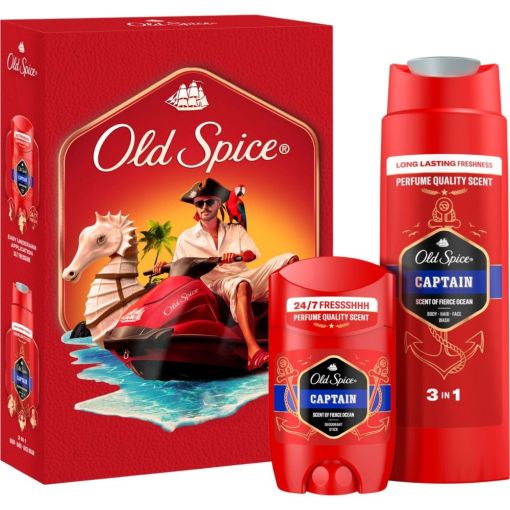 Old Spice Captain Estuche Rutina de baño elimina profundamente suciedad y malos olores ofreciendo fragancia duradera