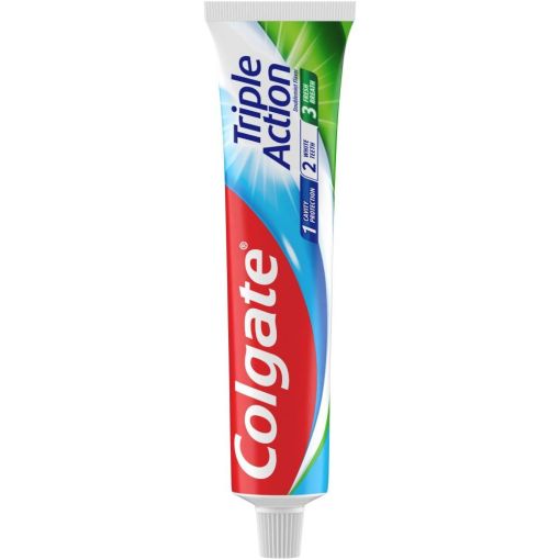 Colgate Dent&iacute;frico Triple Acci&oacute;n Pasta de dientes anticaries dientes fuertes y sanos sabor menta intensa 75 ml