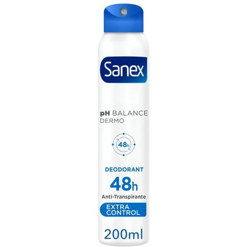 Sanex Extra Control Ph Balance Dermo Desodorante Spray Desodorante combate el mal olor y restaura el ph natural de la piel 48 horas 200 ml