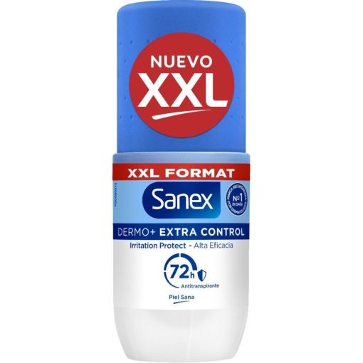 Sanex Dermo+ Extra Control Desodorante Roll-On Desodorante sin alcohol ofrece protección efectiva y duradera cuidando la piel hasta 72 horas