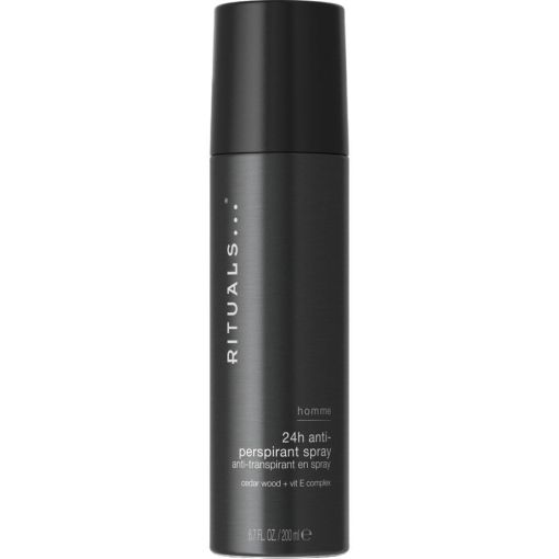 Rituals Homme 24h Anti-Perspirant Desodorante Spray Desodorante perfumado antitranspirante ofrece 24 horas de protección con vitamina e y madera de cedro