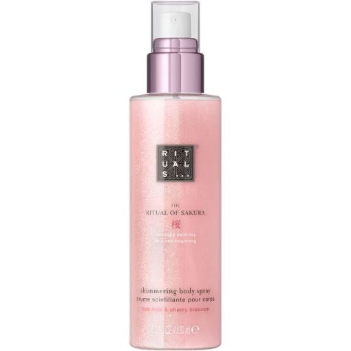 Rituals The Ritual Of Sakura Shimmering Body Spray Body mist corporal iluminador no pegajoso perfumado con leche de arroz orgánico y flor de cerezo 220 ml