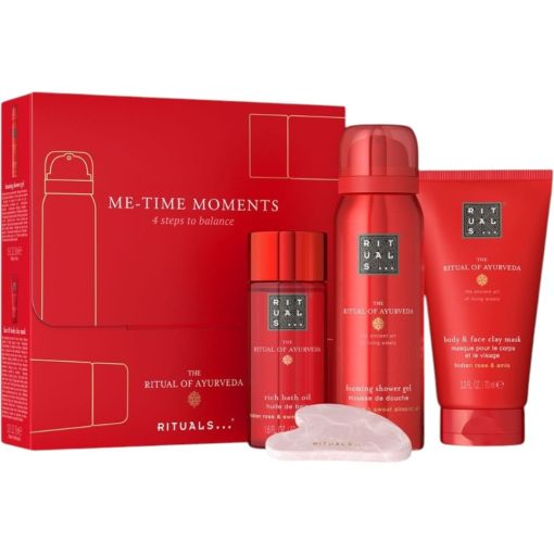 Rituals The Ritual Of Ayurveda Estuche Rutina de ba&ntilde;o relajante y equilibrante ideal para regalar con aroma a rosa de la india y aceite de almendra dulce