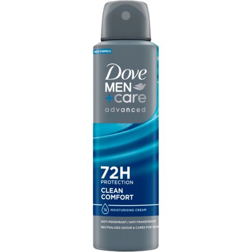 Dove Men +Care Advanced Clean Confort Desodorante Spray Desodorante antitraspirante frescura e hidrataci&oacute;n intensa ayuda a combatir sudor y olor durante 72 horas 150 ml
