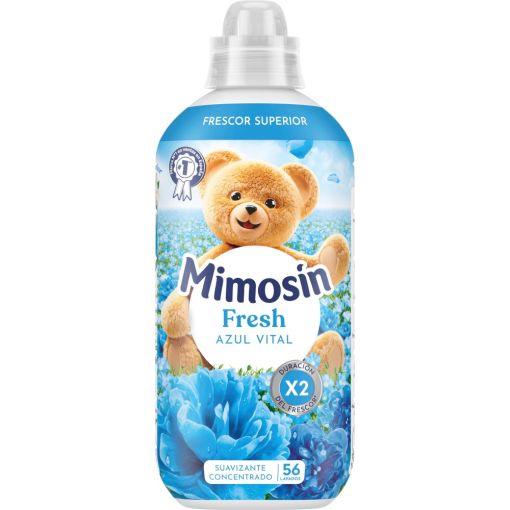 Mimosin Fresh Azul Vital Suavizante Concentrado Suavizante concentrado con millones de microc&aacute;psulas de fragancia para aroma irresistible y duradero 56 lavados 952 ml