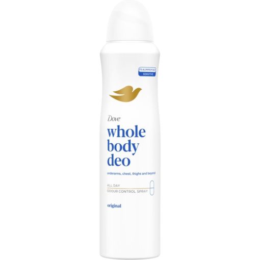 Dove Whole Body Deo Original Desodorante Spray Desodorante para todo el cuerpo ofrece protecci&oacute;n continua contra el mal olor en distintas zonas del cuerpo 150 ml