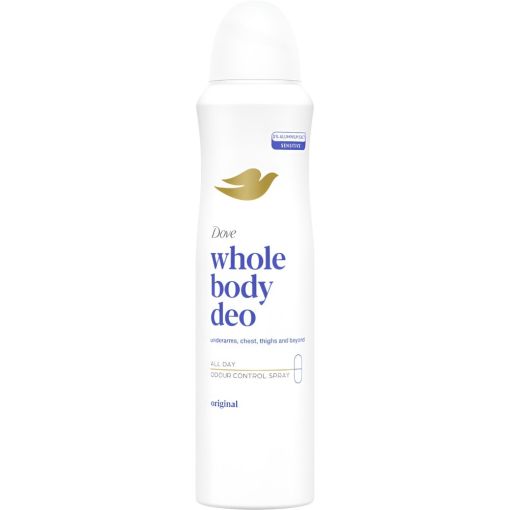 Dove Whole Body Deo Original Desodorante Spray Desodorante para todo el cuerpo ofrece protecci&oacute;n continua contra el mal olor en distintas zonas del cuerpo 150 ml