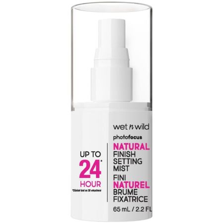 Wet N Wild Photo Focus Natural Finish Setting Mist Fijador de maquillaje ligero e hidratante acabado natural 24 horas ofrece sensación de frescor 65 ml