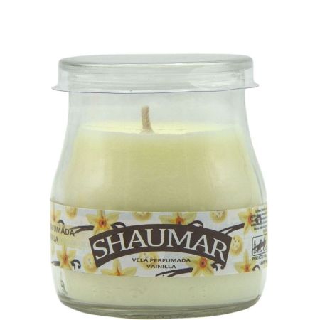 Shaumar Vela Perfumada Vainilla Vela de cera vegetal perfumada en vaso de cristal 100% reciclable 100 gr