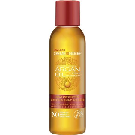 Creme Of Nature Argan Oil Heat Protector Smooth & Shine Polisher Protector térmico para el cabello suaviza la cutícula protegiendo y realzando el brillo con aceite de argán 118 ml