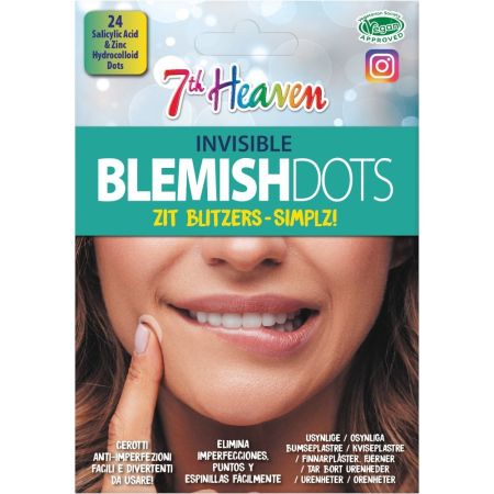 7th Heaven Blemishdots Invisible Parches para granos limpian absorbiendo impurezas y exceso se sebo con ácido salicilico y zinc 24 uds