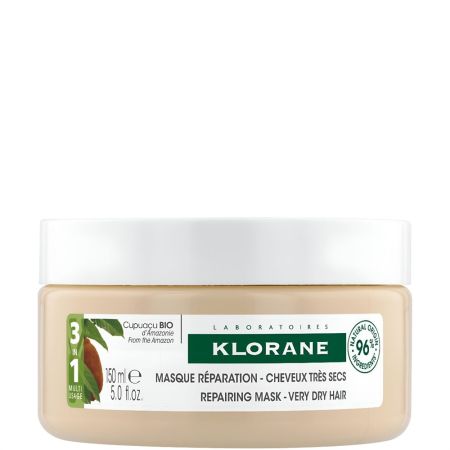 Klorane Capuaçu Bio Reparadora Mascarilla Mascarilla capilar elimina con suavidad impurezas reparando la fibra capilar para cabello muy seco ondulado rizado o encrespado 400 ml