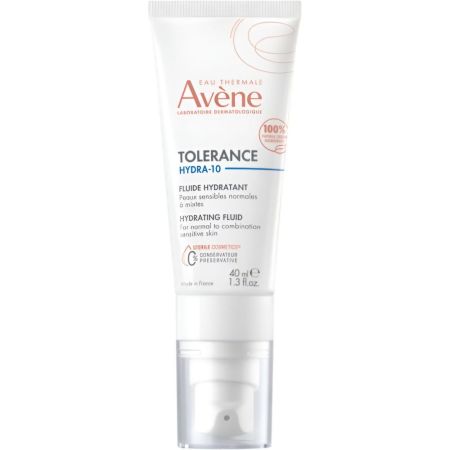 Avène Tolerance Hydra-10 Fluide Hydratant Fluido facial hidrata intensamente y respeta la piel 48 horas 40 ml